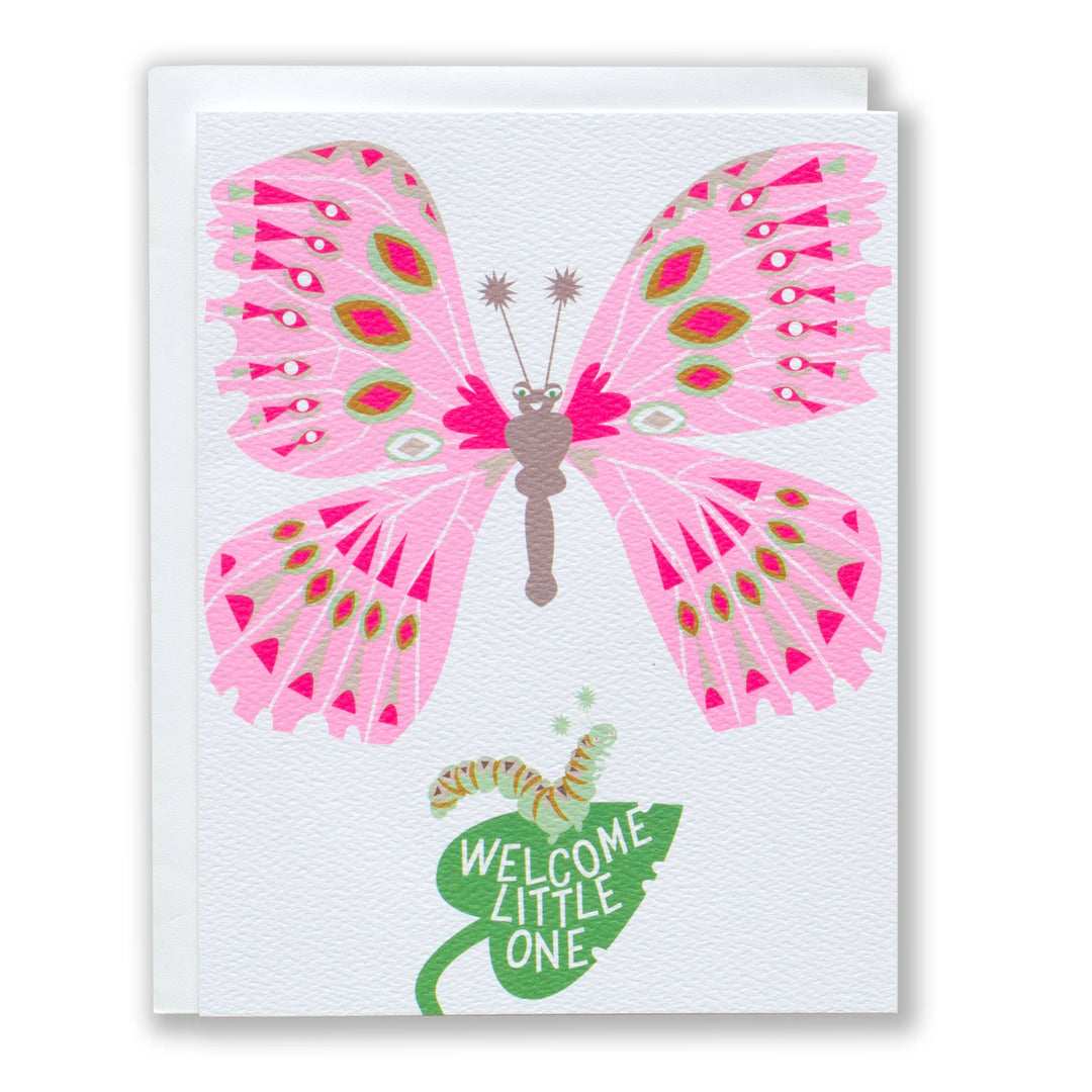 Caterpillar Butterfly Card