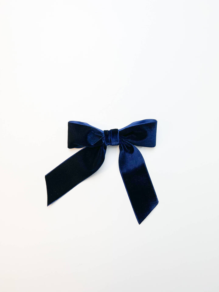 Black Delora Velvet Bow Barrette