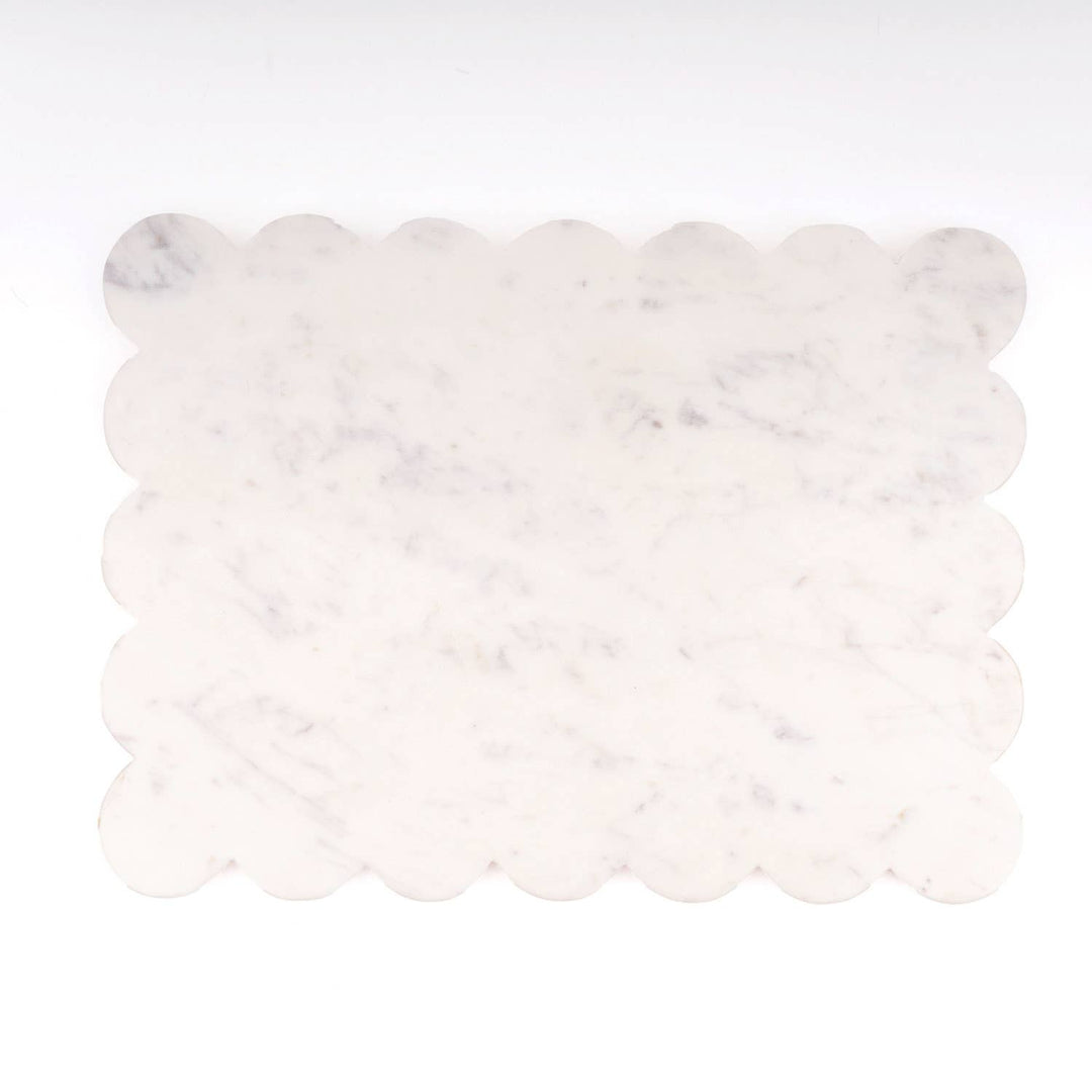 White Marble Scalloped Serving Board