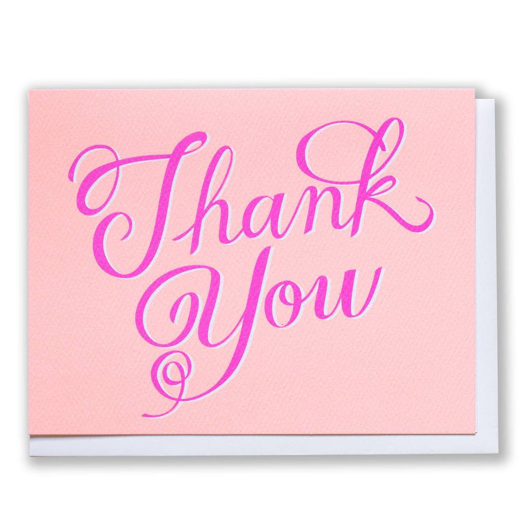 Pastel Longhand Thank You Note Card