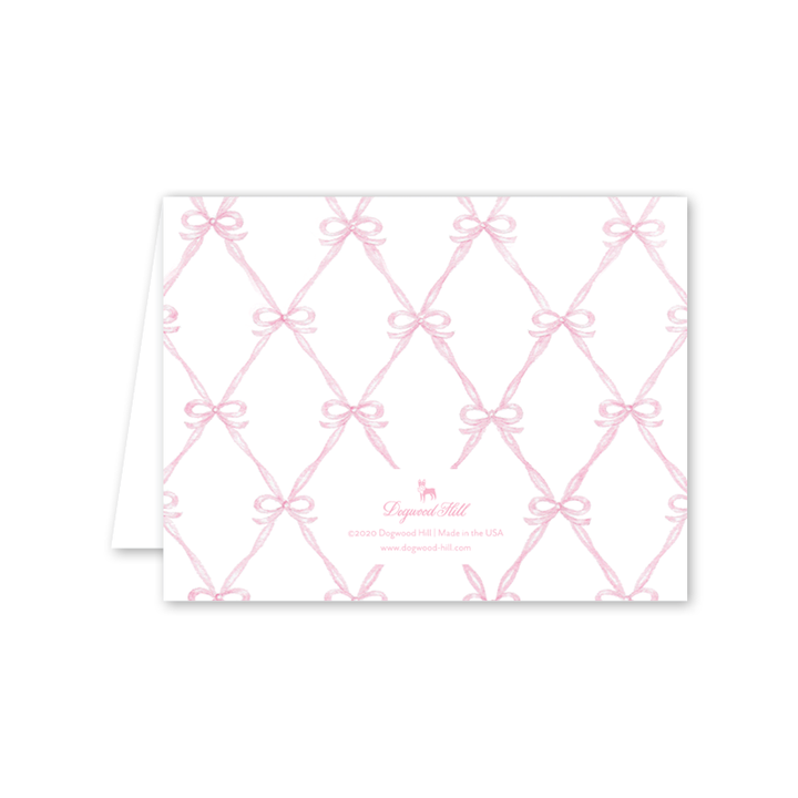 Rattle and Bow Pink Card