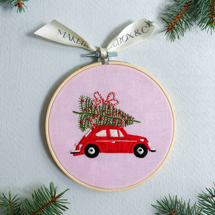 Cheerful Christmas Car Embroidery