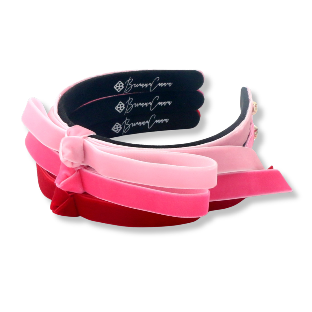 Thin Hot Pink Ribbon Bow Headband