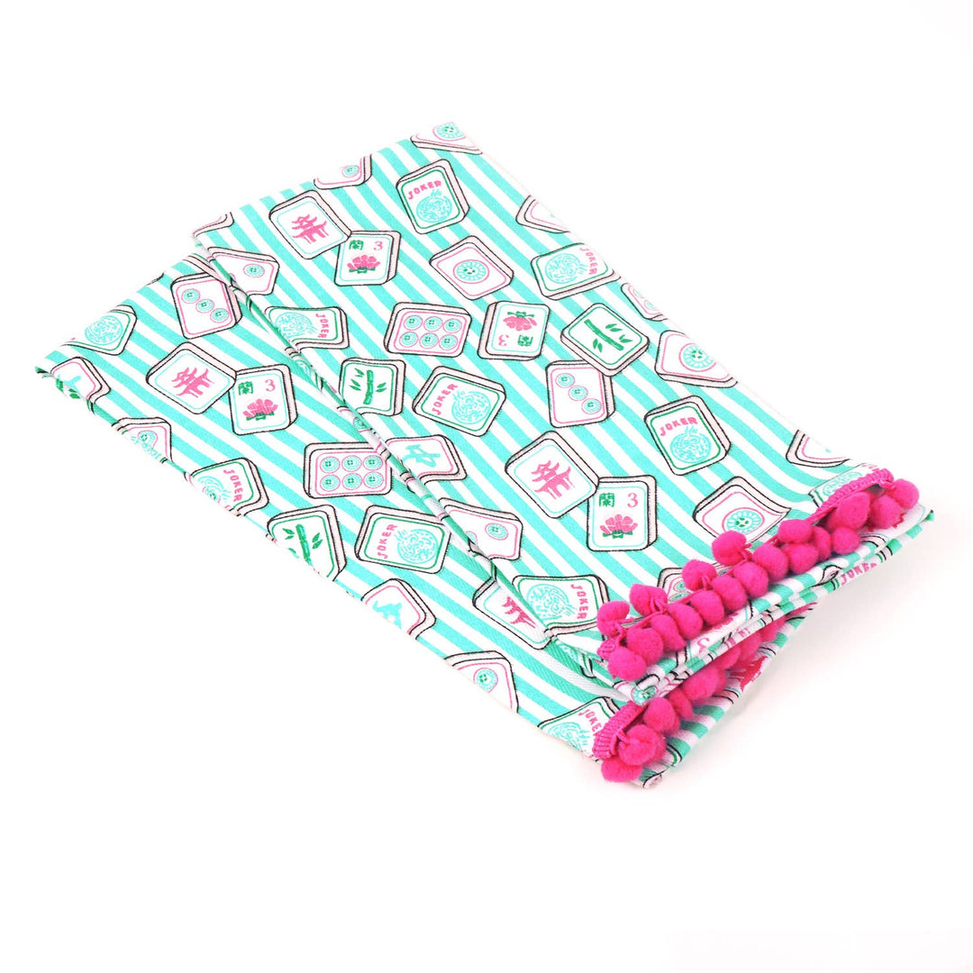 Mahjong Stripe Pom-Pom Kitchen Towel Set