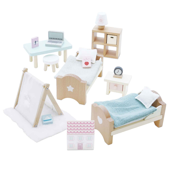 Wooden Dolls House Child's Bedroom Furniture