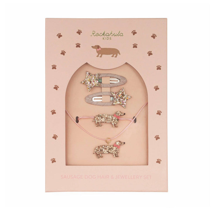 Sausage Dog Hair & Jewellery Set