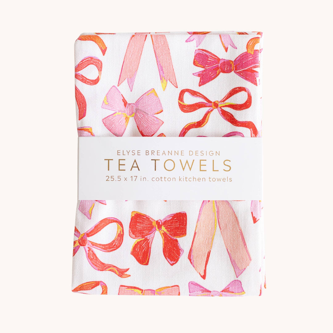 Pink Bows Tea Towels