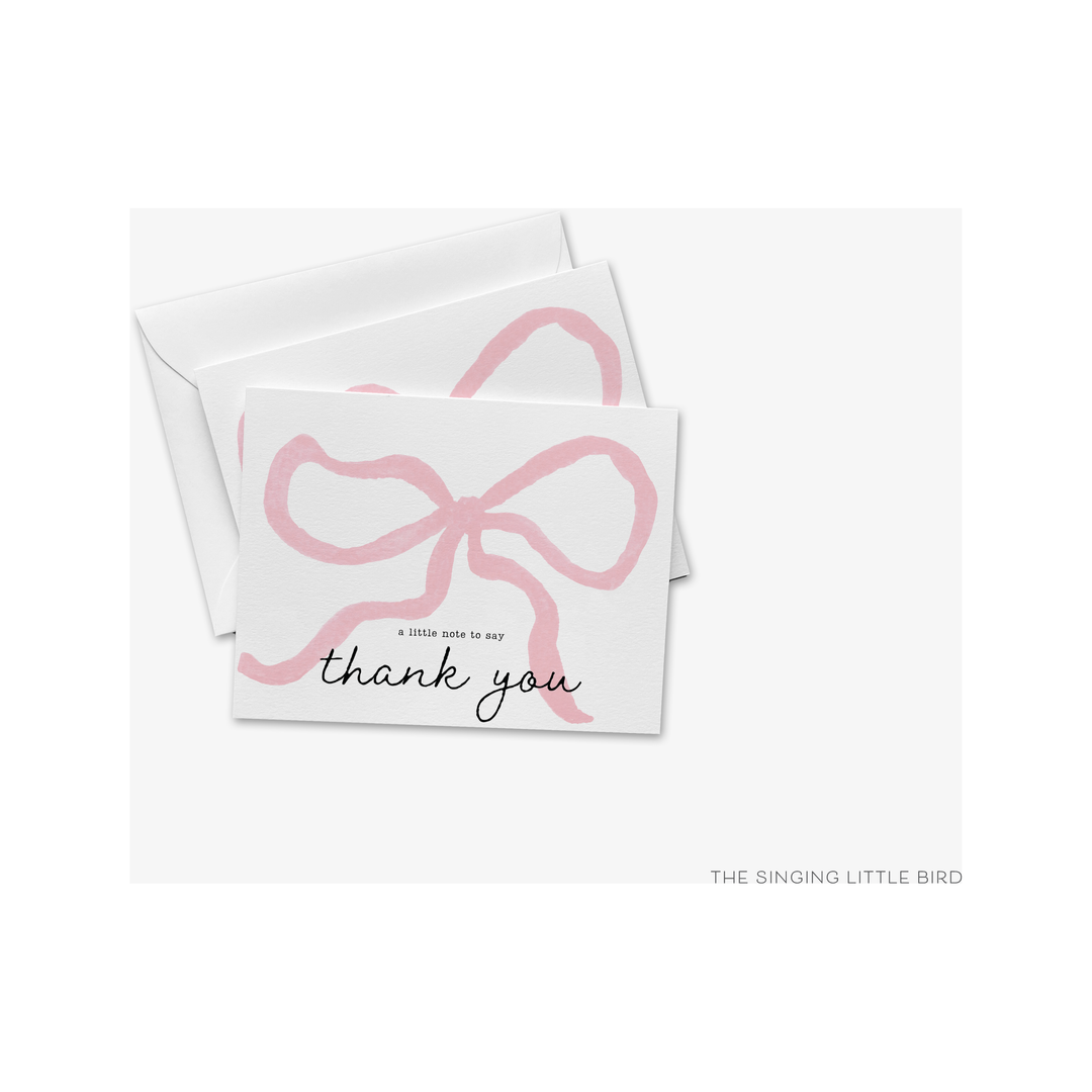 Pink Bow Thank You Cards