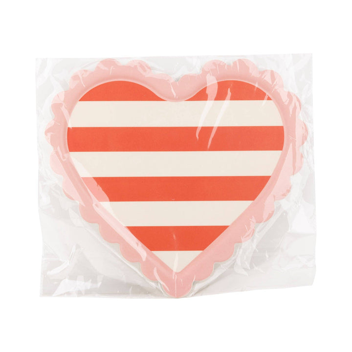 Scalloped Striped Heart Tray