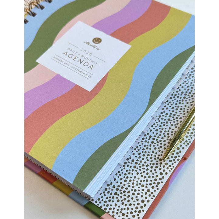 2025 Rainbow Waves Planner