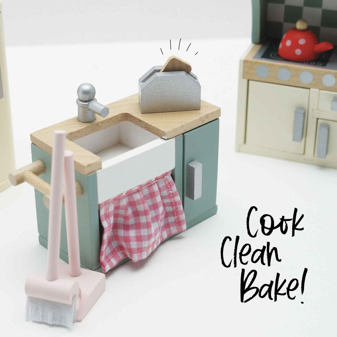 Wooden Dolls House Kitchen Furniture