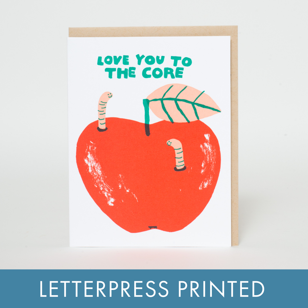 Love Apple Core Worms Card