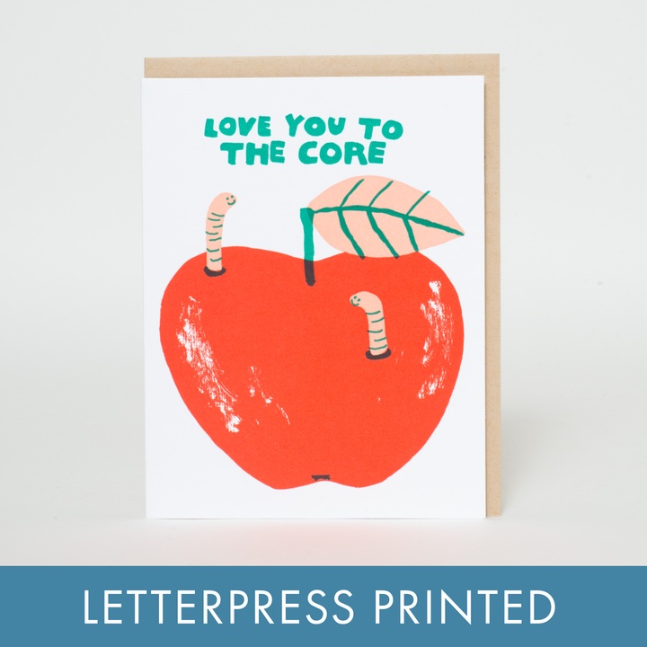 Love Apple Core Worms Card