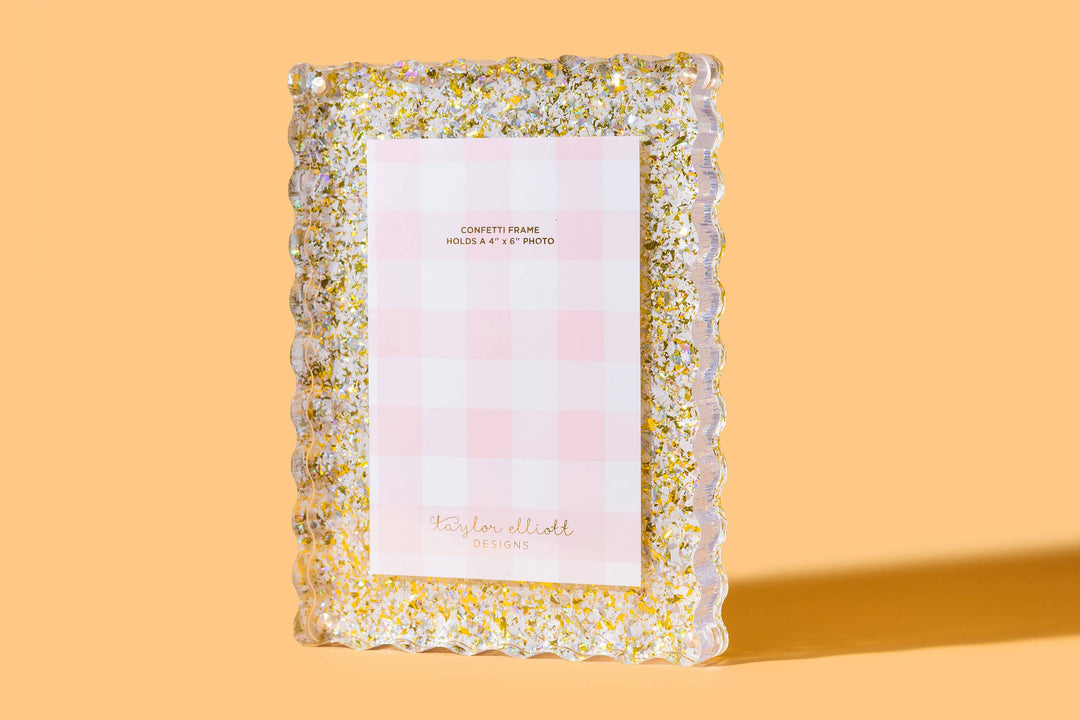 Pearl + Gold Confetti Picture Frame - Medium