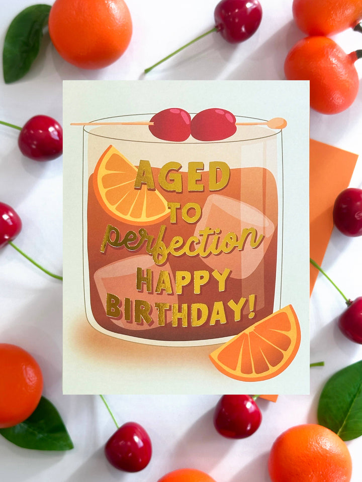 Aged to Perfection Whiskey Birthday Card