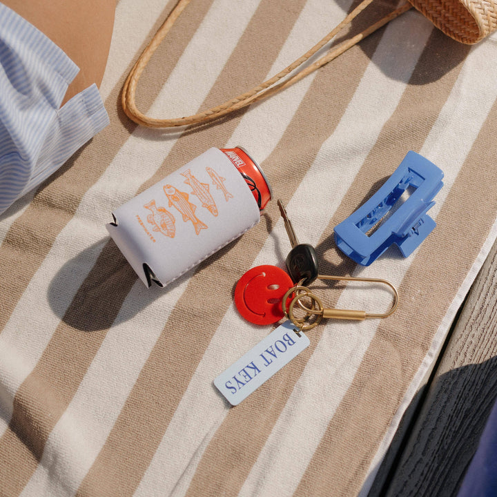 White/Wave Blue Boat Keys Keychain