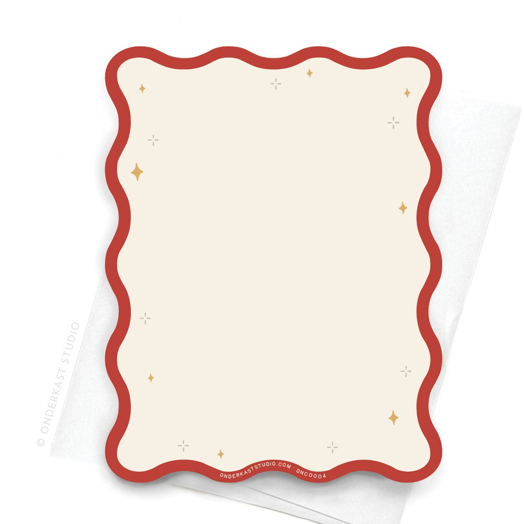 Wavy Die Cut TS Red Notecard