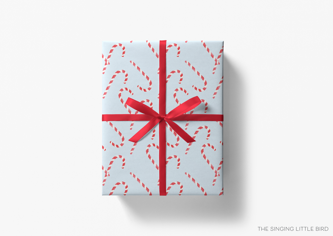 Candy Cane Light Blue Holiday Individual Sheets