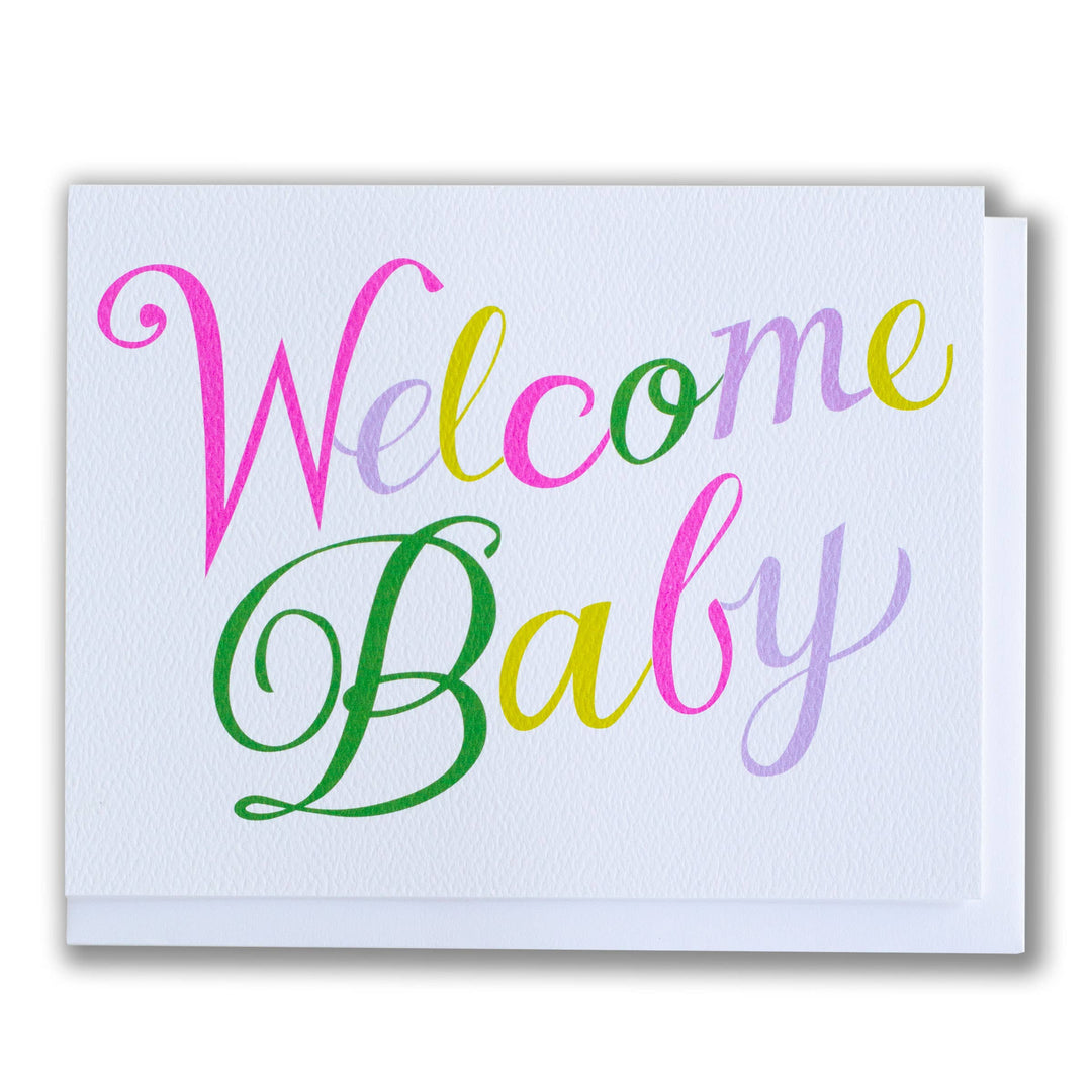 Old School Cursive Baby Card