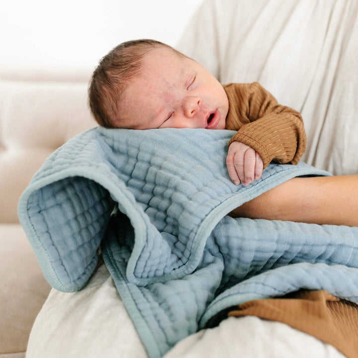 Steel + White Burp Cloth 2 Pack