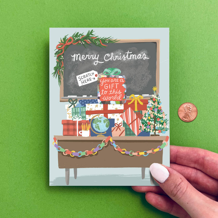 Scratch-off Teacher Christmas Card