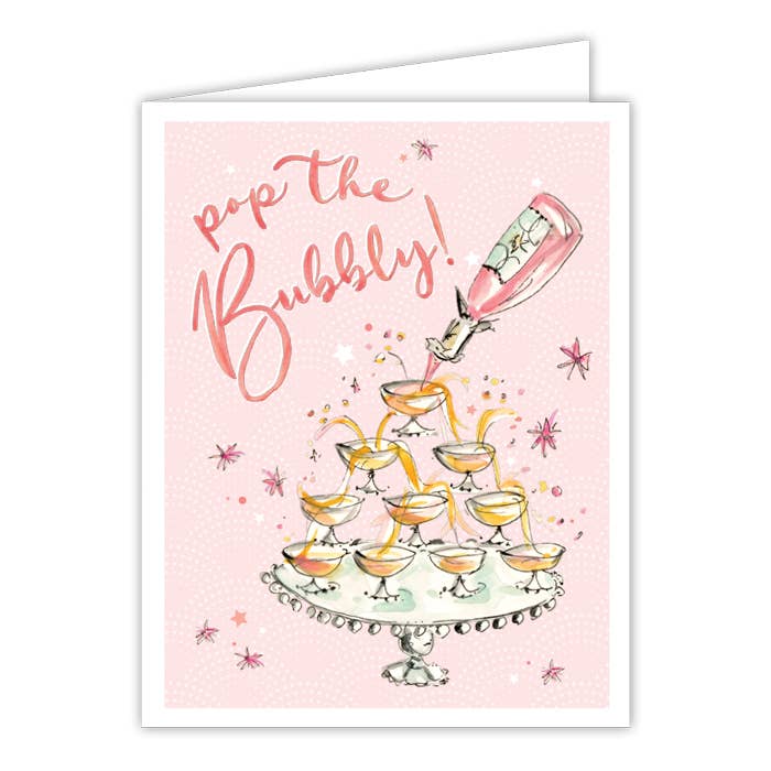 Pop the Bubbly Champagne Tower Greeting Card