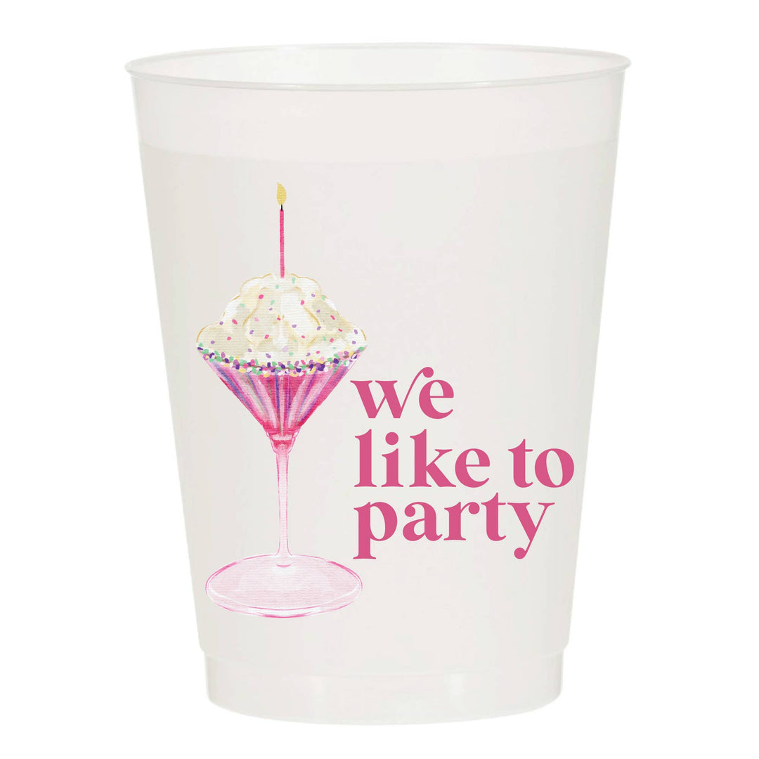 We Like To Party Martini Frosted Cups