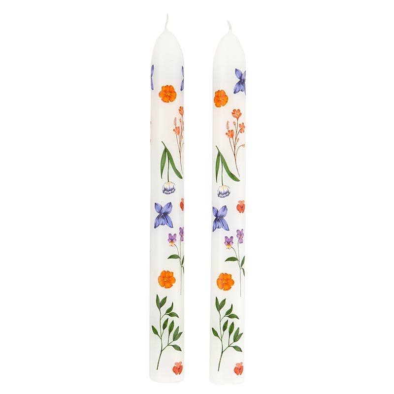 Boho Flowers Tapered Candle