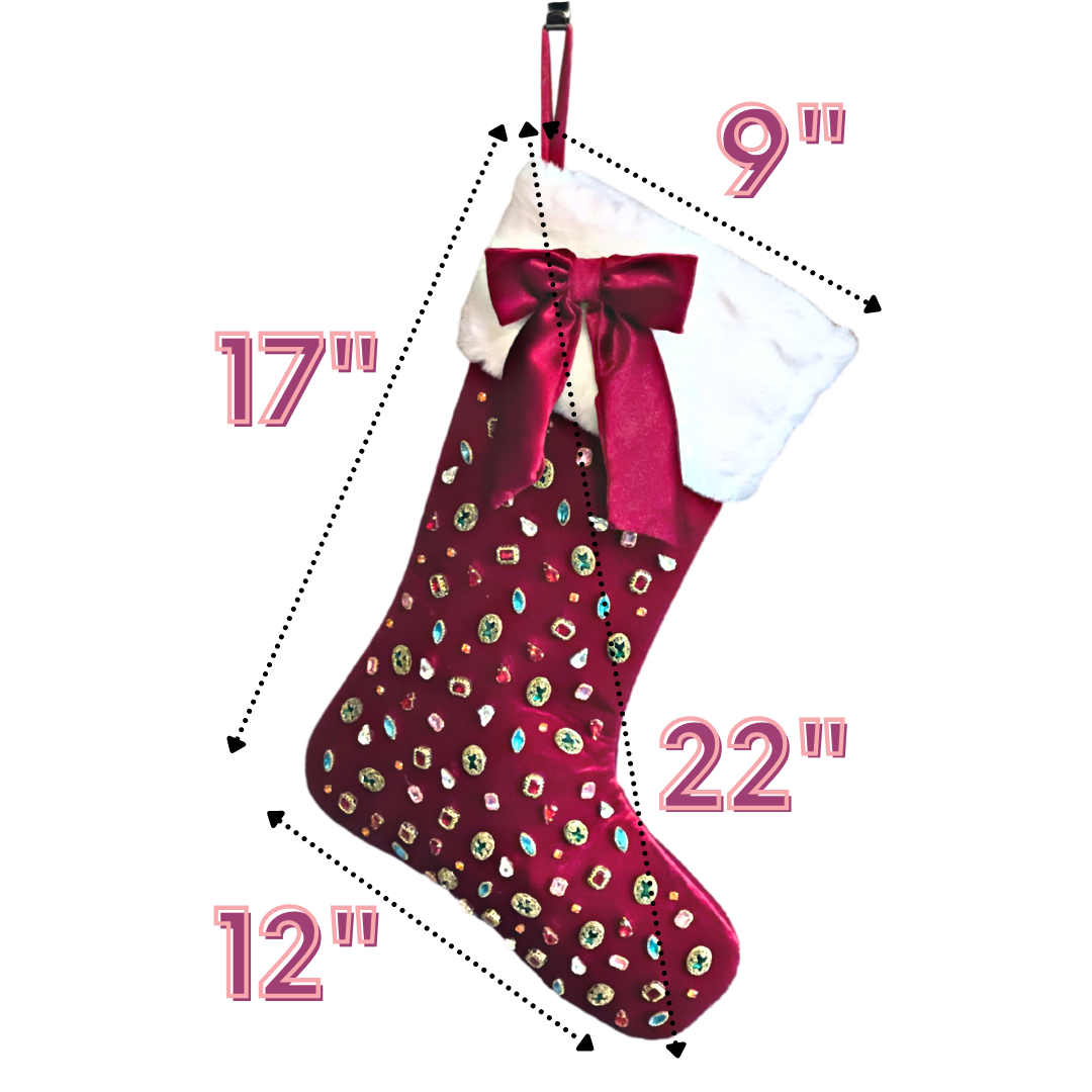 Berry Velvet Christmas Stocking