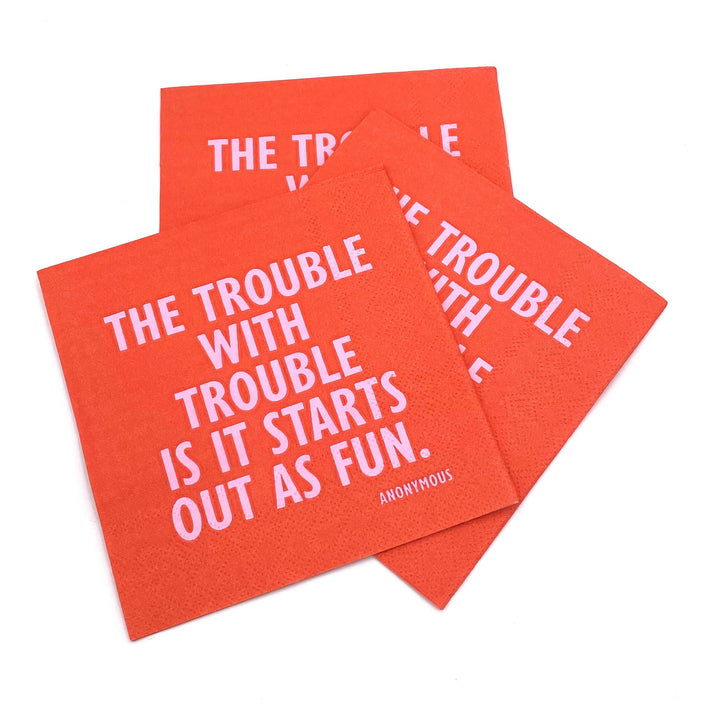 Trouble With Trouble Cocktail Napkins