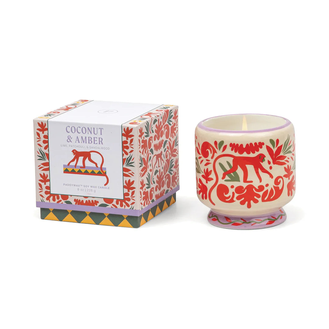 Jungle Ceramic Candle - Coconut and Amber