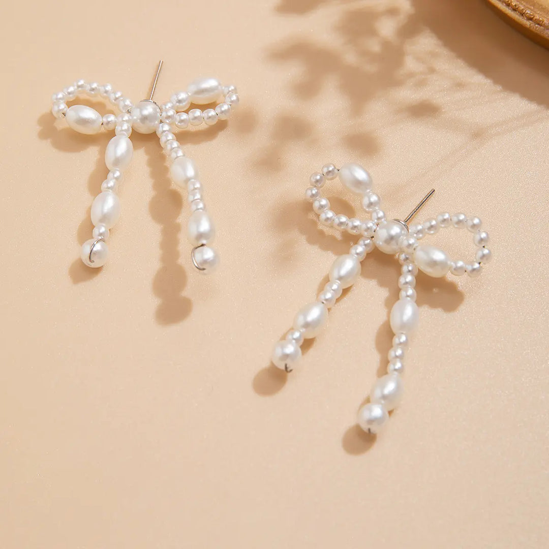 Clara Pearl Bow Earrings