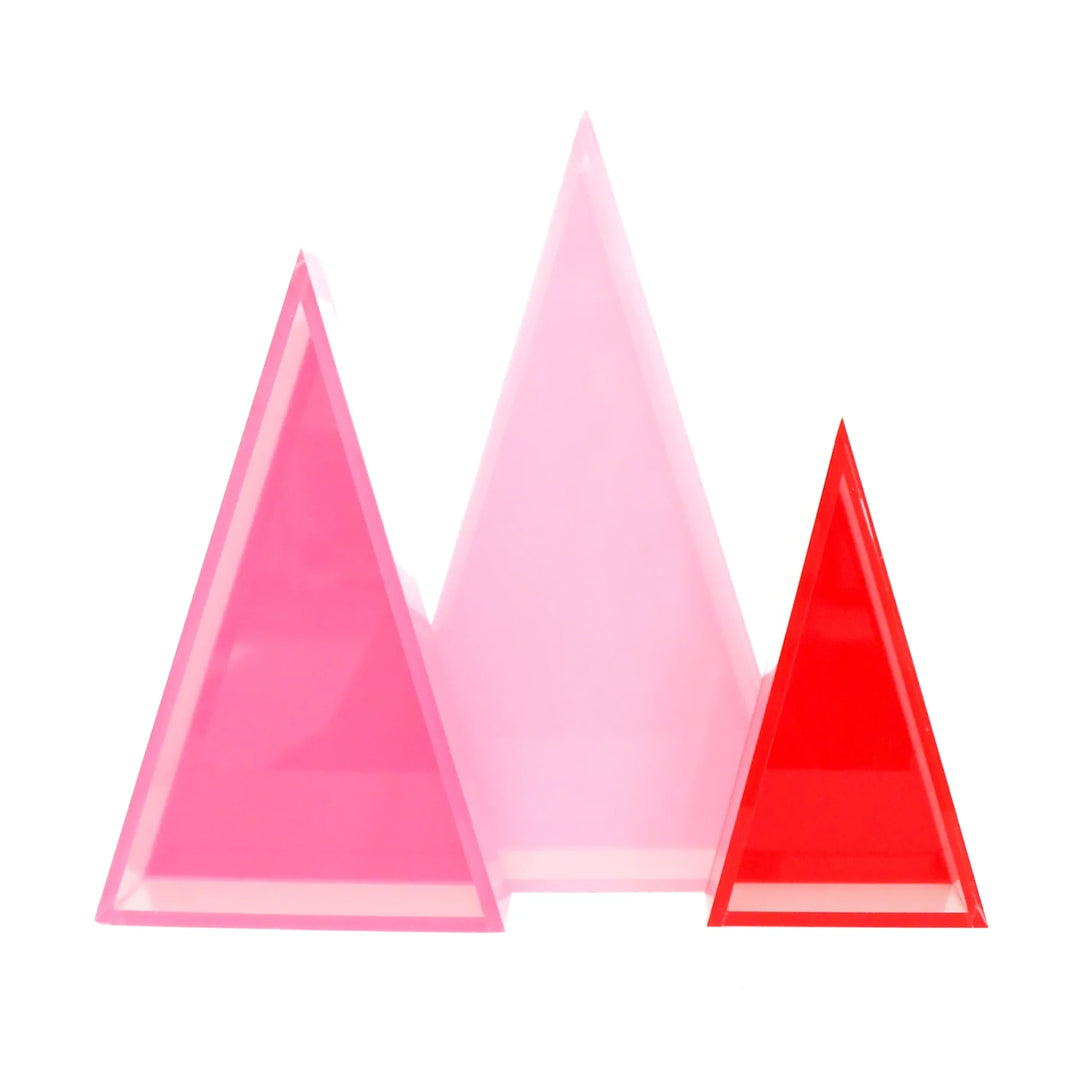 Pink and Red Acrylic Triangle Decorations