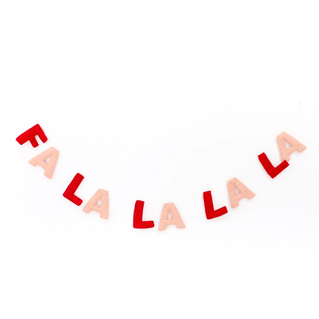 Red and Pink Fa-la-la-la-la Felt Garland