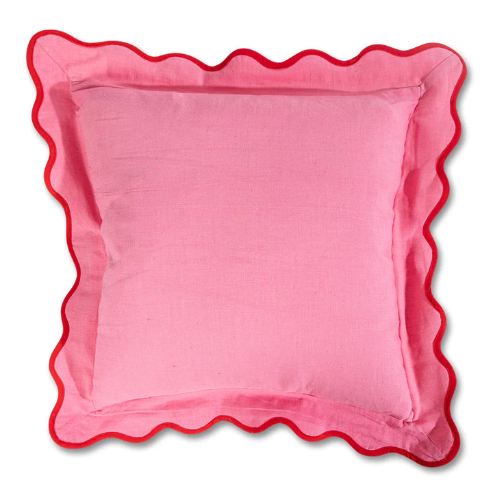 Darcy Light Pink + Cherry Linen Pillow