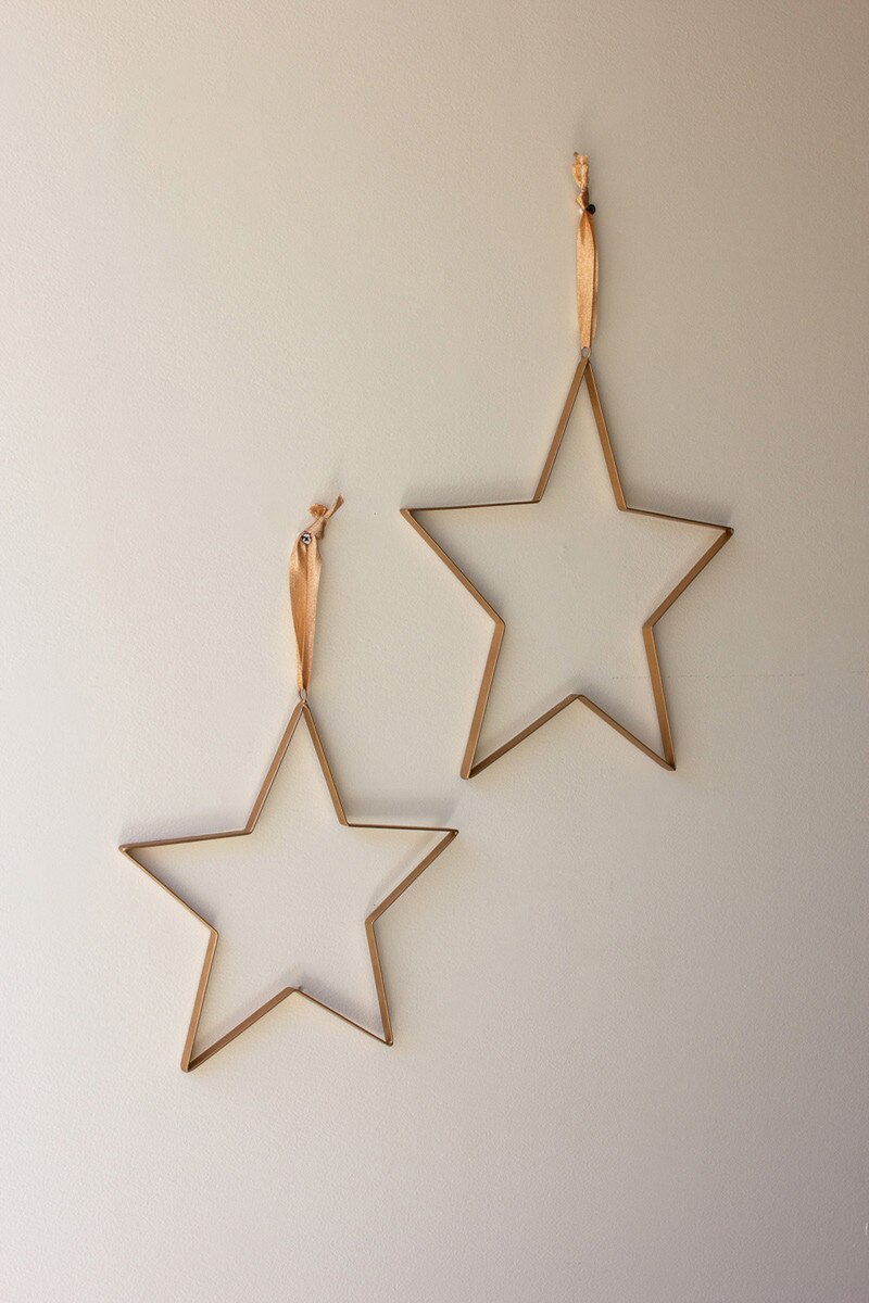 Antique Brass Hanging Christmas Stars