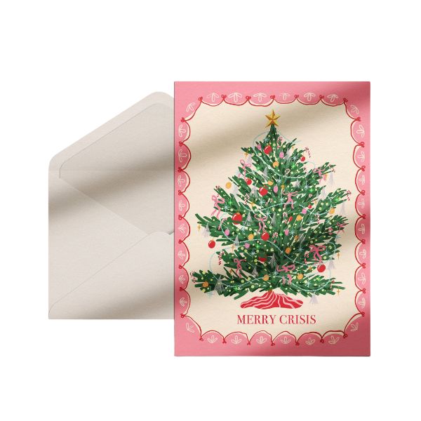 Merry Crisis Christmas Tree Greeting Boxed Card Set