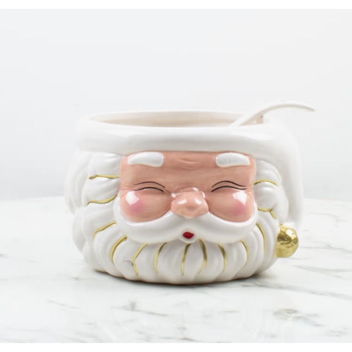 White Santa Punch Bowl & Ladle