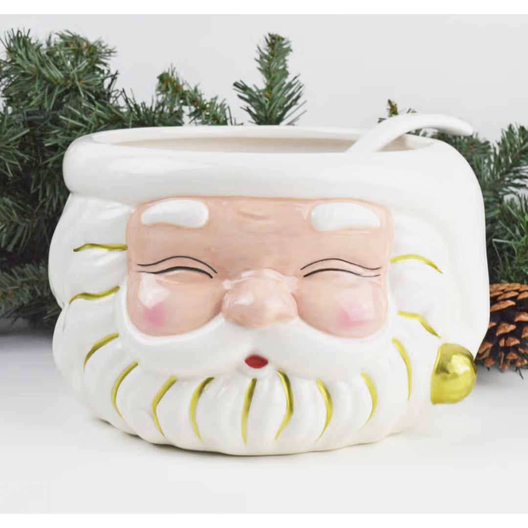 White Santa Punch Bowl & Ladle