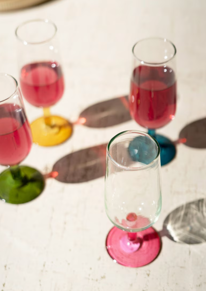 Aperitif Glasses with Colored Stems