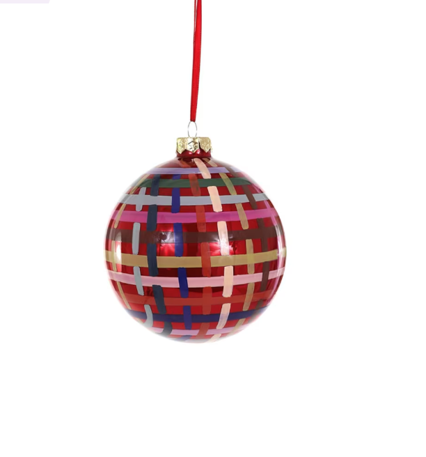 Red Colorful Pattern Bauble