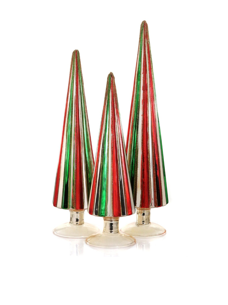 Pleated Trees-Red and Green Set/3