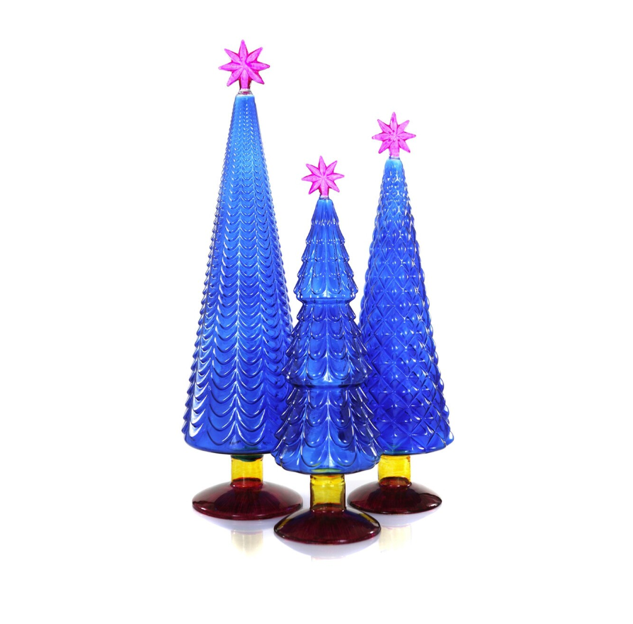 Translucent Conifers Set/3 - Cobalt Fuchsia