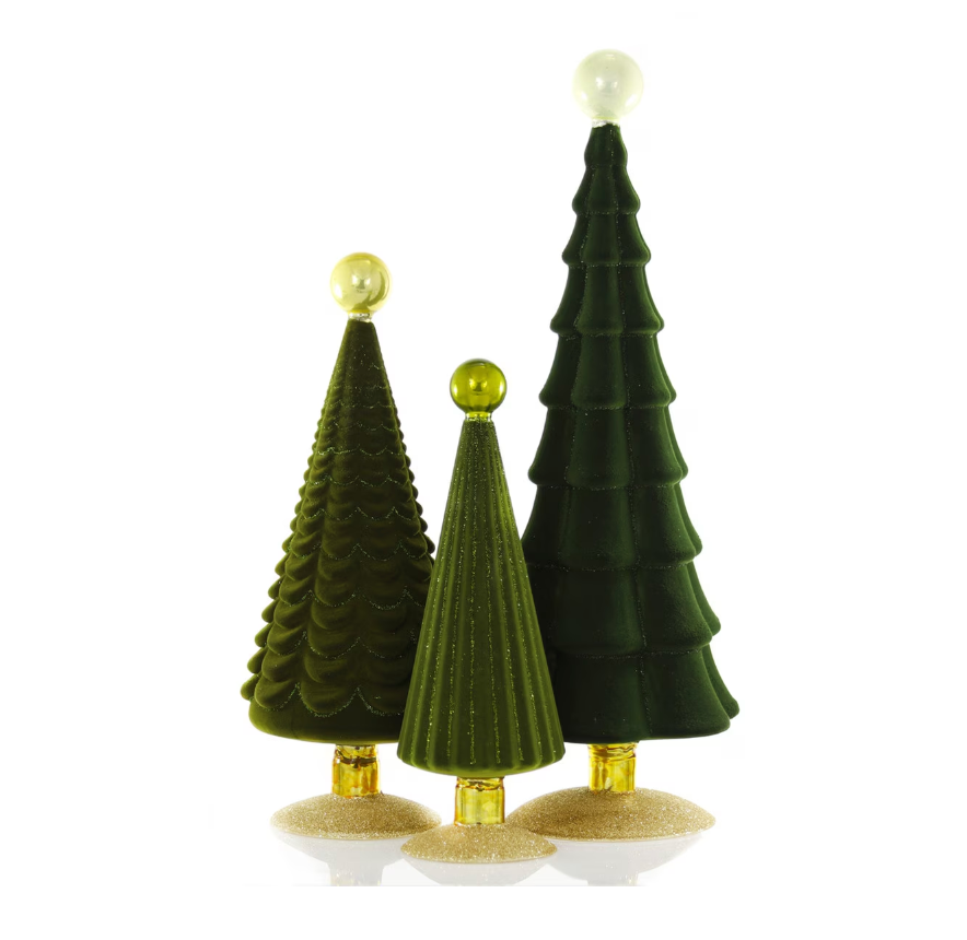 Crushed Velvet Tress Forest - Set/3