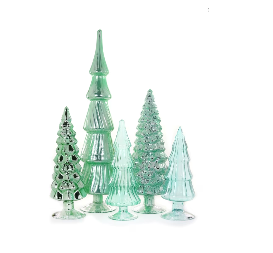 Winter Green Hue Trees (Set of 5)