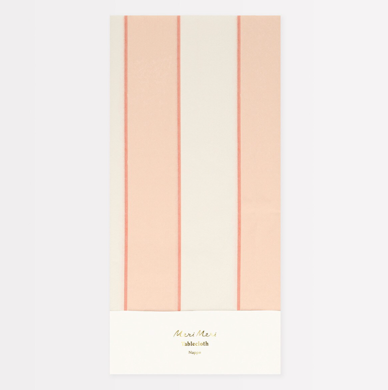 Peach Striped Tablecloth