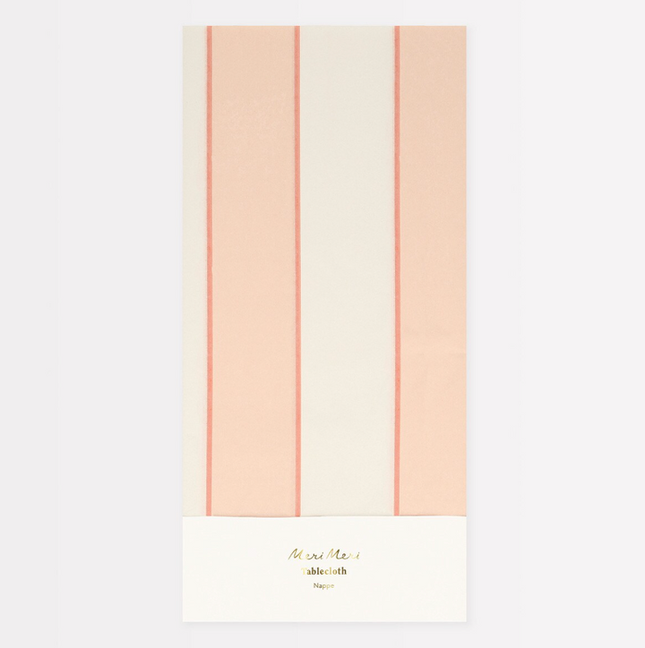 Peach Striped Tablecloth