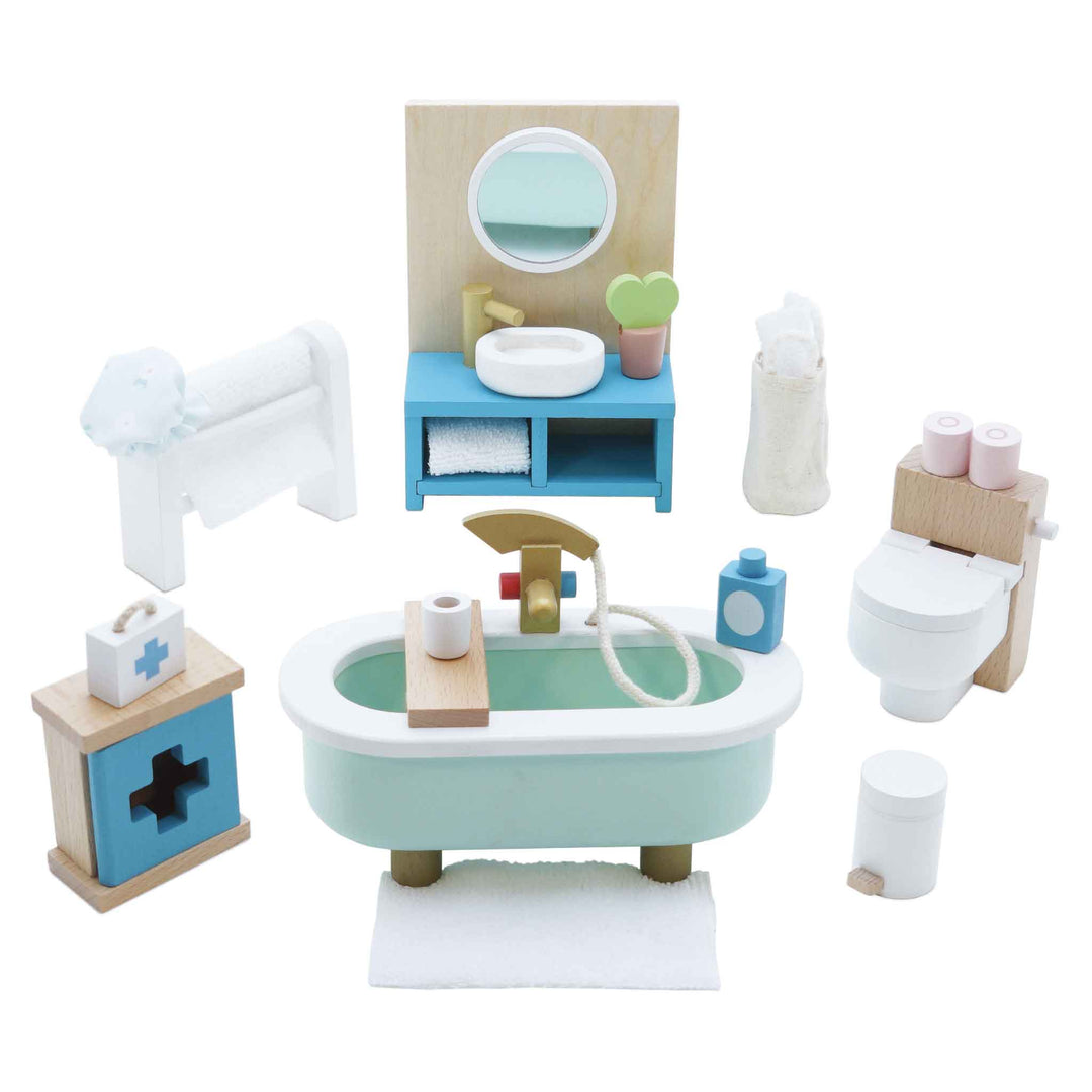 Wooden Dolls House Bathroom Furniture