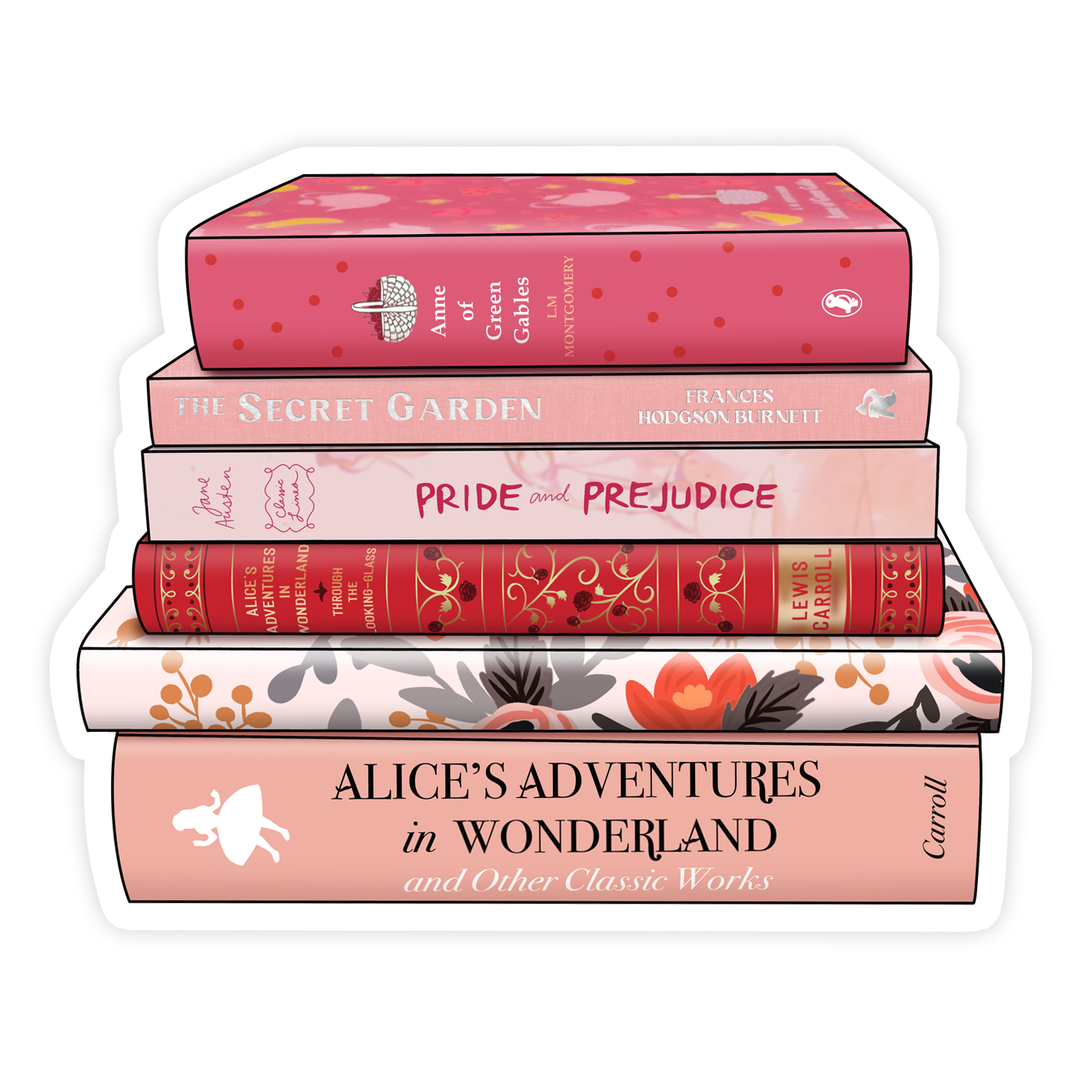 Classic Novels Book Stack Sticker