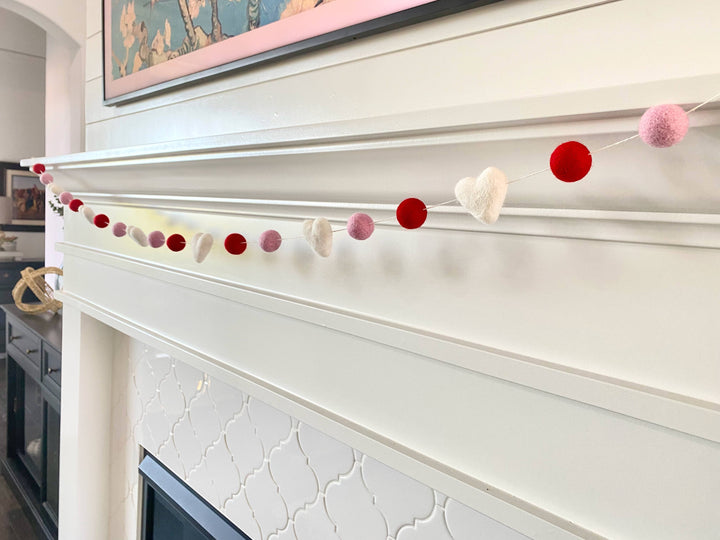 Romance Wool Felt Ball Garland